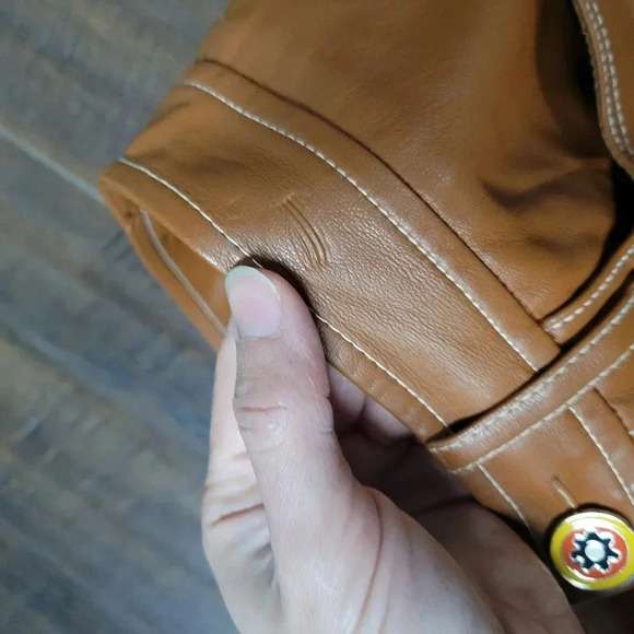 Staud Eli Vegan Leather Pant Cognac Brown Caramel Size 0 - Picture 8 of 10